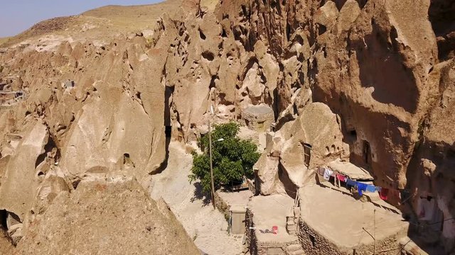 Unusual naturally formed carved rock cave houses of Kandovan, Iran