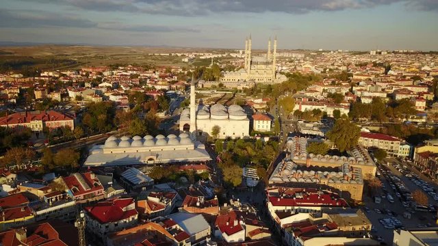 Selimiye and Eski Mosques in ancient Ottoman Capital Edirne, Turkey