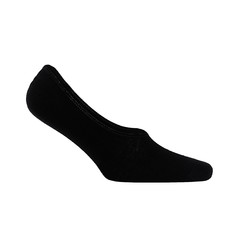 Blank black cotton sport short sock on invisible  foot isolated on white background as mock up for advertising, branding, design, side view, template.