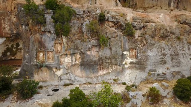 Adamkayalar, Old Roman man rocks sculptures carved Mountains, Mersin, Turkey