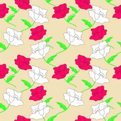 seamless pattern with roses. Seamless Pattern With Floral Motifs able to print for cloths, tablecloths, blanket, shirts, dresses, posters, papers.