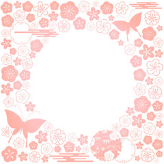 梅と桜テクスチャフレーム