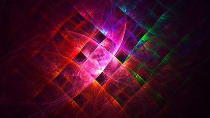 3D rendering abstract colorful fractal light background