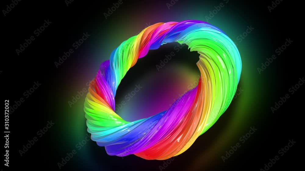 Poster paint flow moves in a circle. abstract colorful creative background with stream of mixed oil paints 