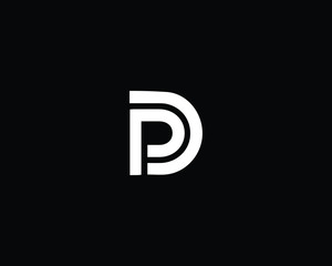 Fototapeta premium Minimalist Letter DP PD Logo Design , Editable in Vector Format in Black and White Color