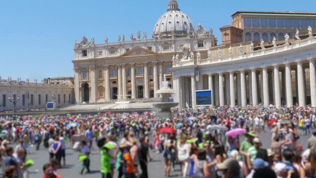 people visiting vatican city day time, 4k
