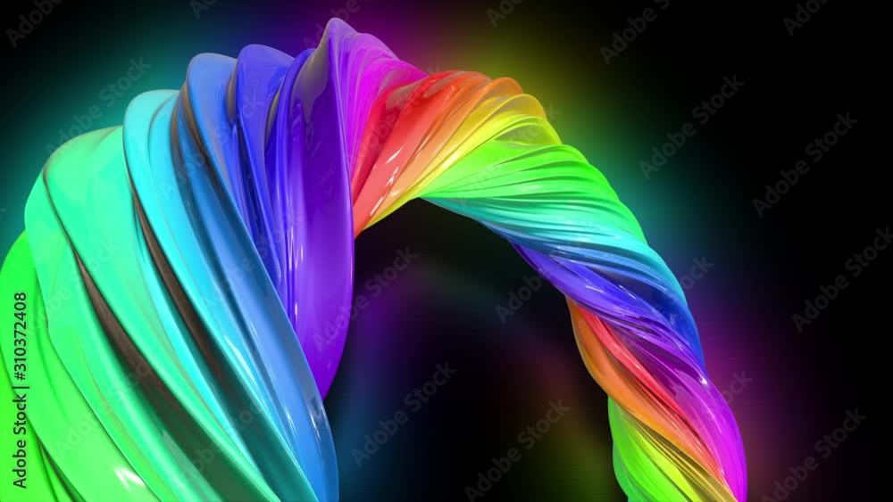 Poster paint flow moves in a circle. abstract colorful creative background with stream of mixed oil paints 