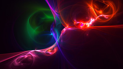 3D rendering abstract colorful fractal light background