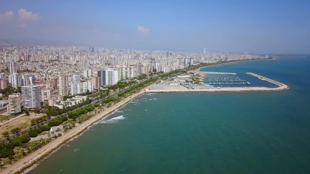 Cityscape view Apartment Building in Mersin city, Mediterranean Coast, Turkey