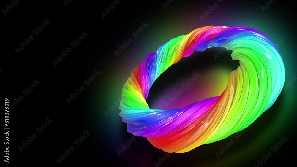 Poster paint flow moves in a circle. abstract colorful creative background with stream of mixed oil paints 