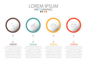 business infographic template, flat design concept with 4 option or step, vector eps 10