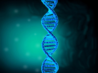 DNA on abstract science background. 3d illustration .