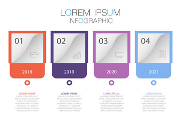 business infographic template, flat design concept with 4 option or step, vector eps 10