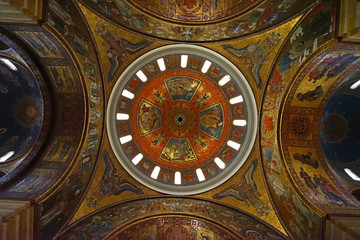 Interior architecture and mosaic design of 'Cathedral Basilica of Saint Louis' Roman Catholic...