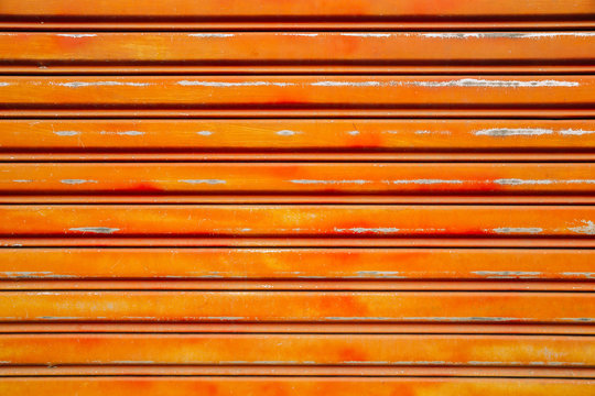 Orange Metal Shutter Door Background