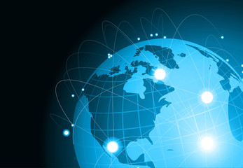 global communication network connections. 3d illustration.