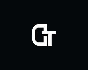 Minimalist Letter GT DT Logo Design , Editable in Vector Format in Black and White Color