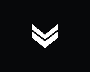 Minimalist Letter MM MV VM Logo Design , Editable in Vector Format in Black and White Color