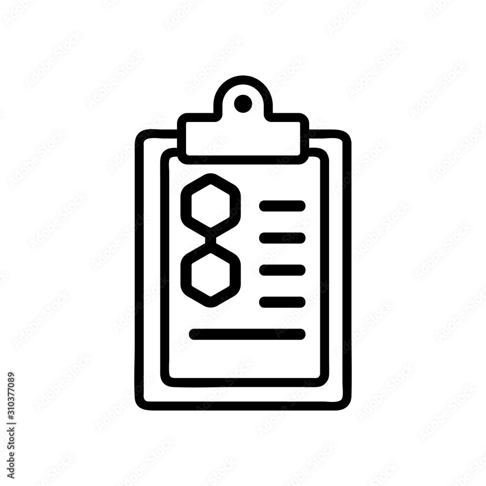 Poster the result of the test of the vector icon. a thin line sign. isolated contour symbol illustration