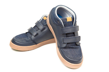 Sneakers kid shoes, isolated on white background.