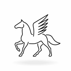 Pegasus vector icon. Mythical winged horse. 