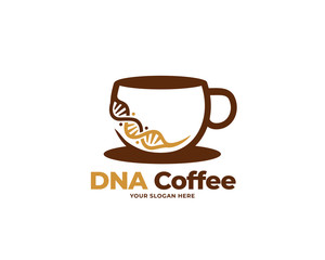 dna coffee design logo vector