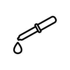 test tube with liquid vector icon. A thin line sign. Isolated contour symbol illustration