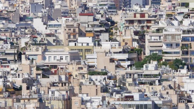 Apartments of Athens, Greece, Timelapse, 4k