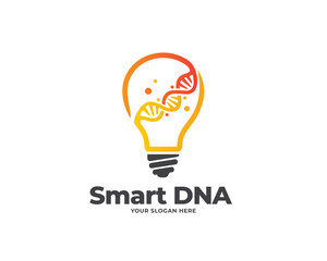 light bulb dna logo vector, science logo design