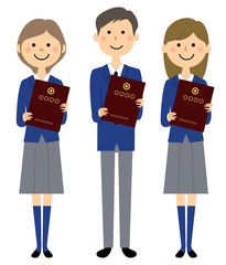 Naklejka premium 卒業式 学生