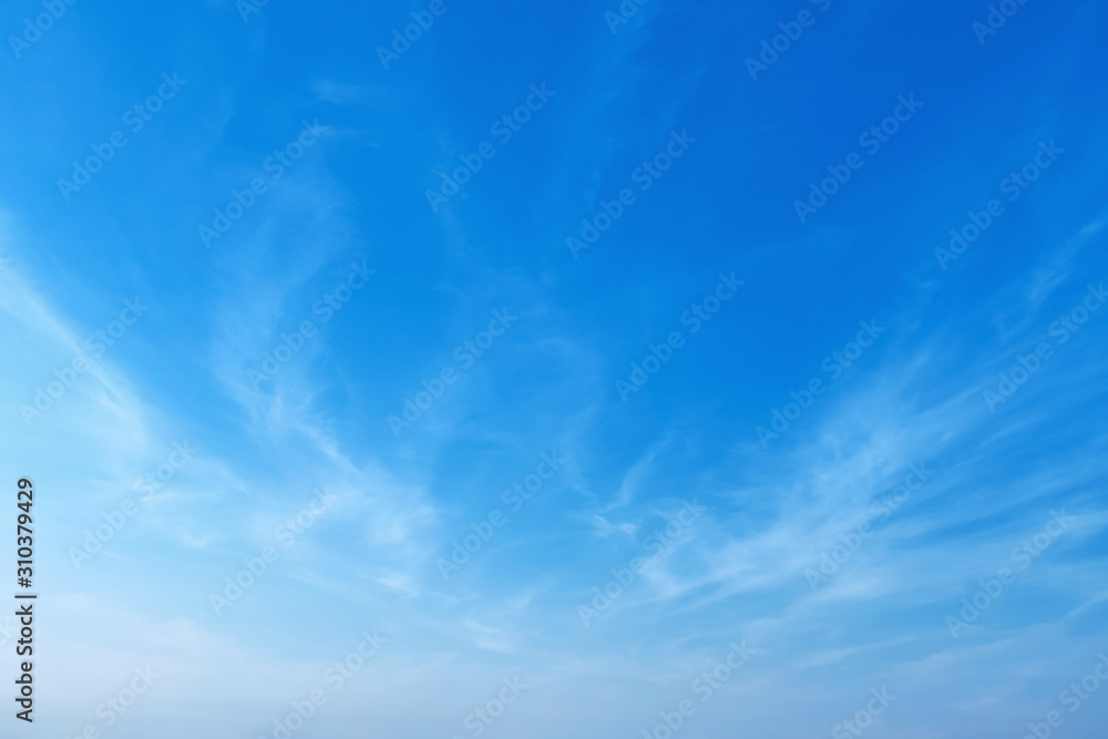 Wall mural beautiful blue sky with soft white cloud background