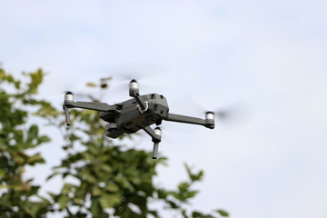 The Drone or Unmanned Aerial Vehicle (UAV)  flying in the sky.