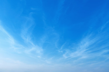 beautiful blue sky with soft white cloud background