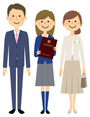 卒業式 家族 学生