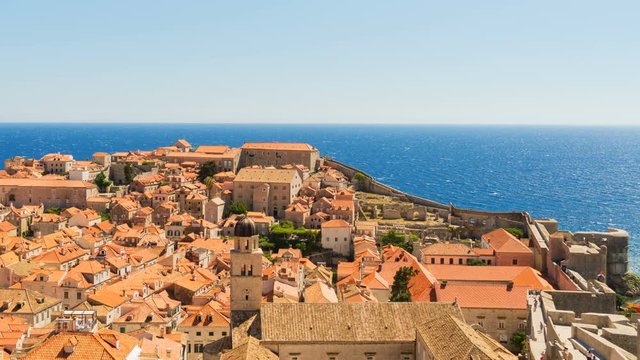 Dubrovnik old city view, tourist travel destination, Mediterranean Sea, Croatia