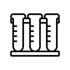 test tubes in the lab icon vector. A thin line sign. Isolated contour symbol illustration
