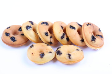 Mini donuts isolated on white