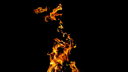 Fire flames on black background. fire on black background isolated. fire patterns