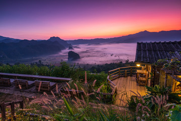 Landscape of Phu- lang-ka, The magic valley  in Payao province, Thailand.