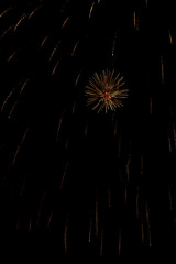 Fireworks celebrating a holiday with Brilliant explosions