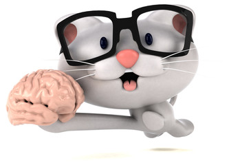 Naklejka premium Fun cat - 3D Illustration