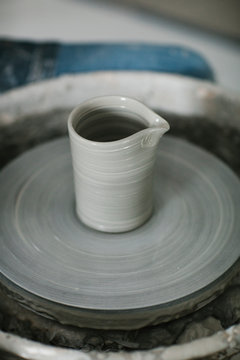 Jug on potters wheel