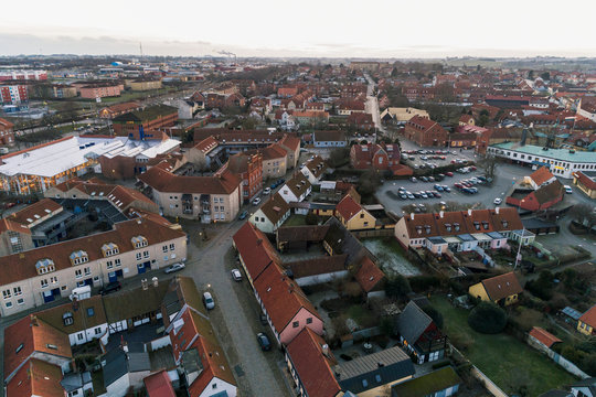Aerial view of town