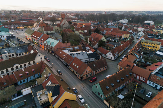 Aerial view of town