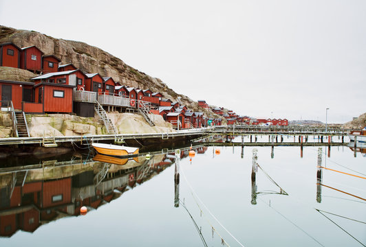 Huts in harbor