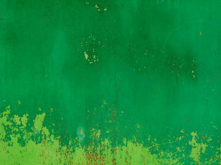 Obraz premium Old grunge vintage background: rusty metal surface with green paint flaking and cracking texture