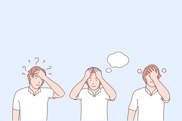 Problem awareness stages, not finding solution, negative emotions concept