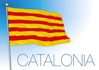 Catalonia official regional flag, Spain, European Union, vector illustration