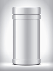 Plastic Jar on background. Glossy surface version. 