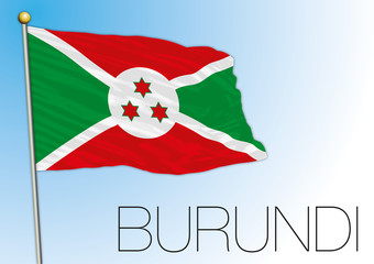 Burundi official national flag, african country, vector illustration